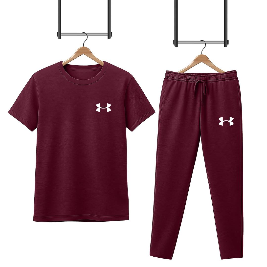 High Quality Plain 2pc Micro interlock Printed Premium Tracksuit (TROUSER+SHIRT)