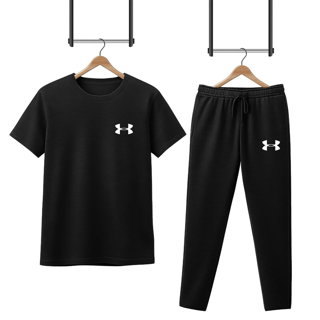High Quality Plain 2pc Micro interlock Printed Premium Tracksuit (TROUSER+SHIRT)