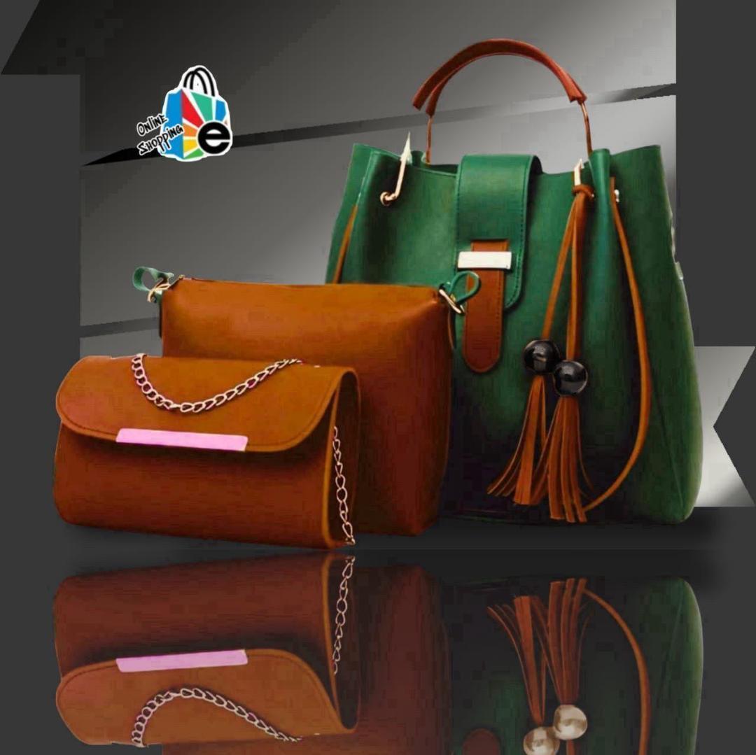 Women's Plain PU Leather Plain Top Handle Sholder Bag