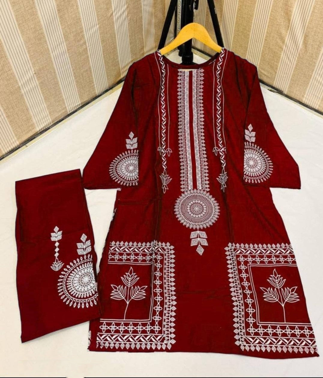 Premium Quality 2pc Women Stitched Print Linen Suit