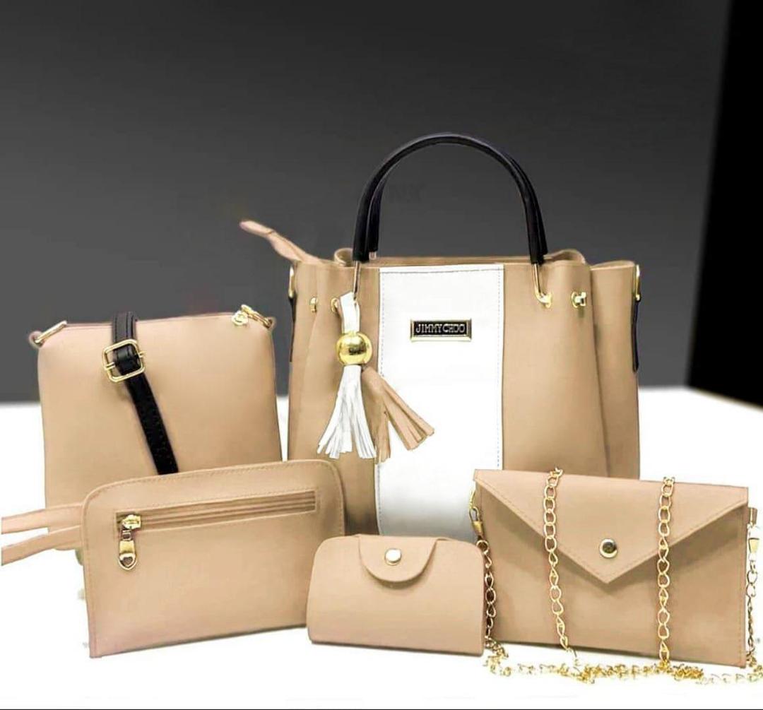 Women's Plain PU Leather Plain Top Handle Sholder Bag