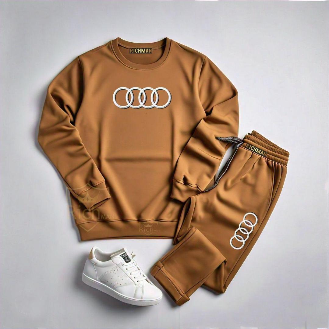 Mens 2pc Fleece Premium Sweatshirt Tracksuit (TROUSER+Sweatshirt)