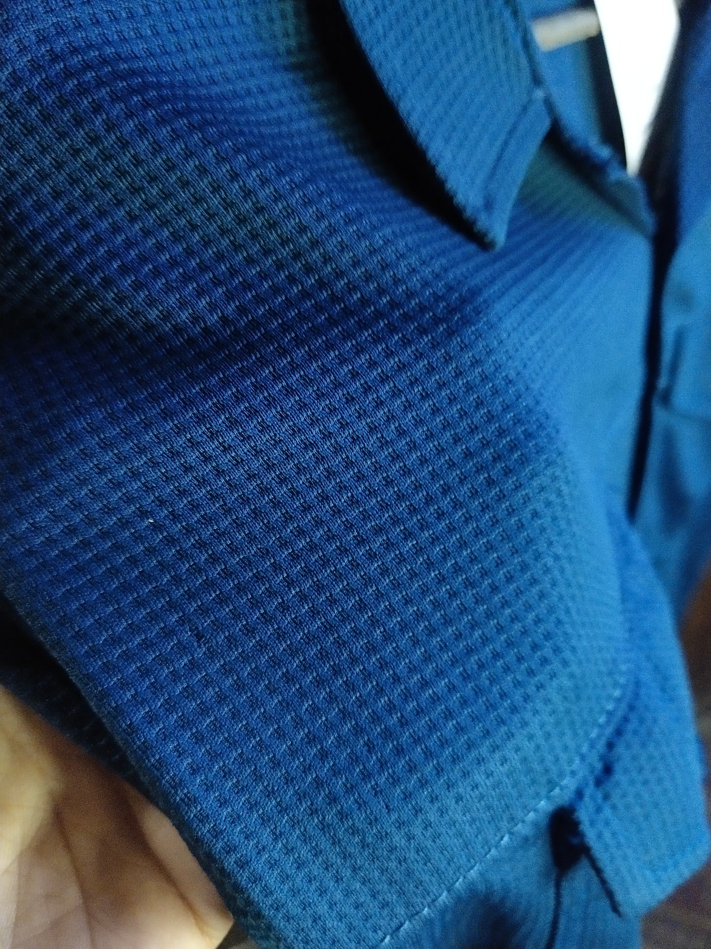 New Safari Waffle Design Tracksuit Set (Button shirt+Trouser) Blue