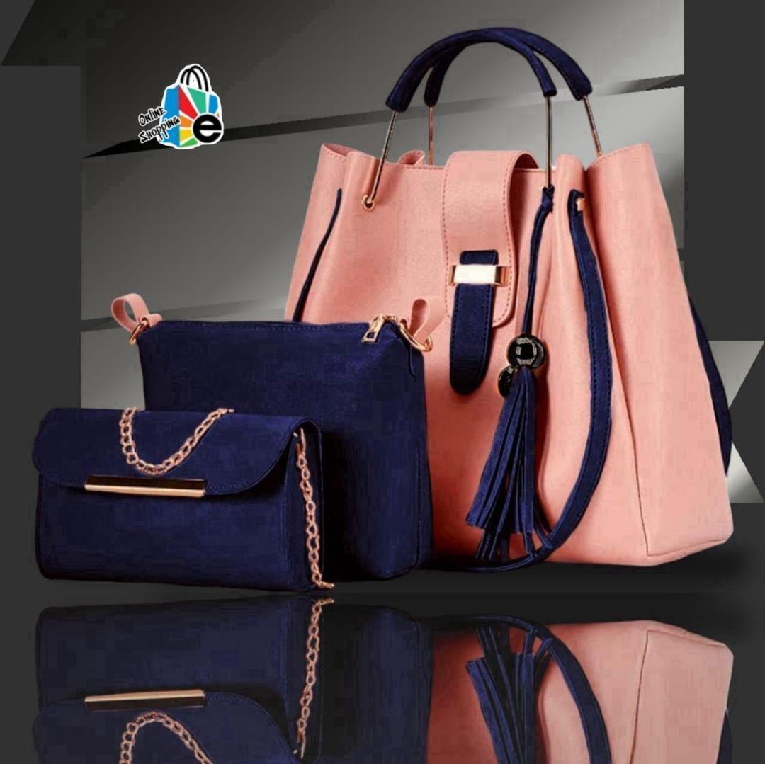 Women's Plain PU Leather Plain Top Handle Sholder Bag