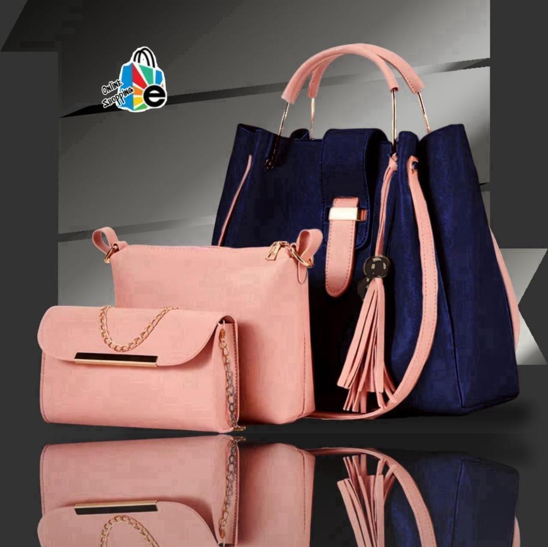 Women's Plain PU Leather Plain Top Handle Sholder Bag