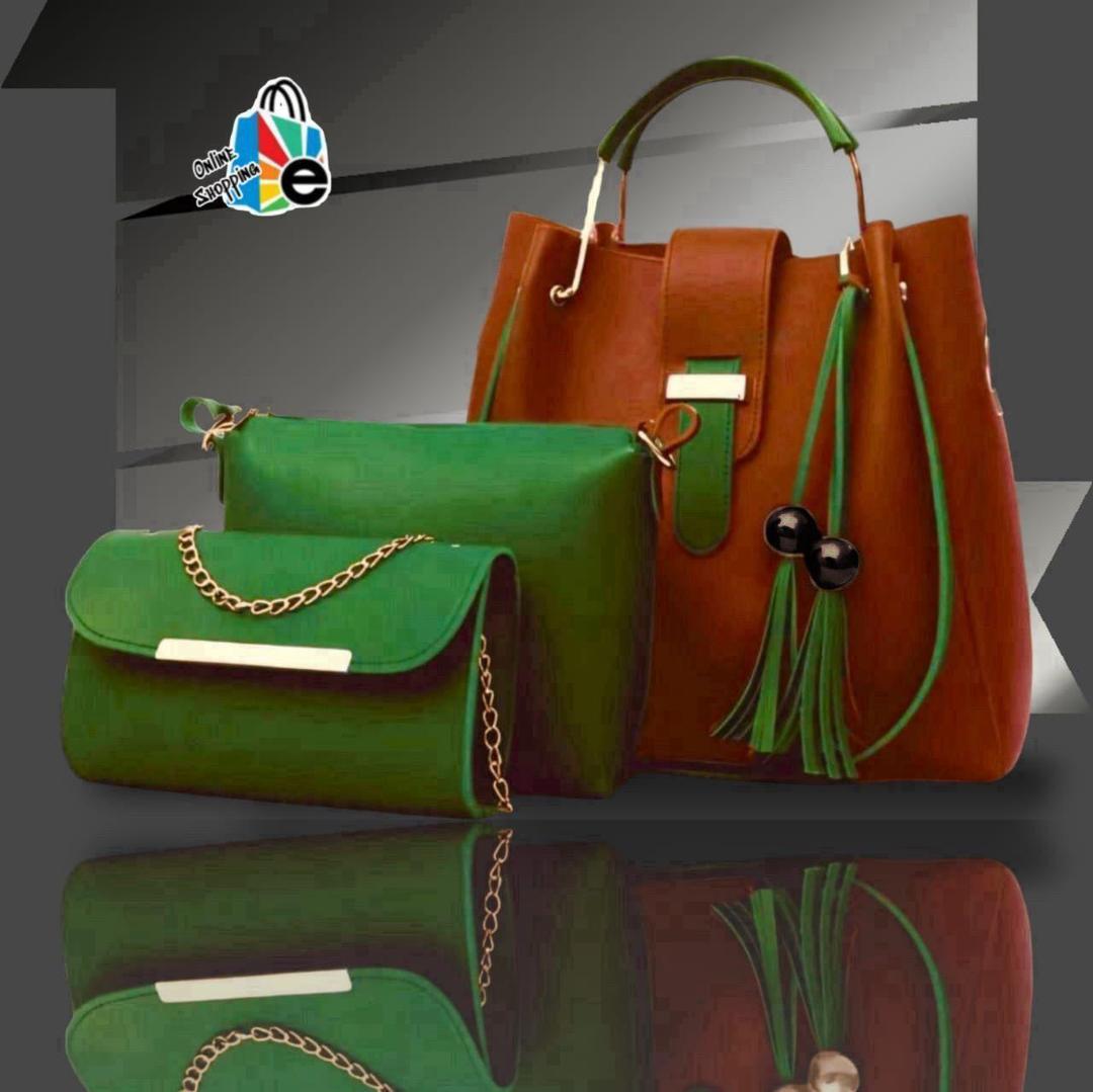 Women's Plain PU Leather Plain Top Handle Sholder Bag