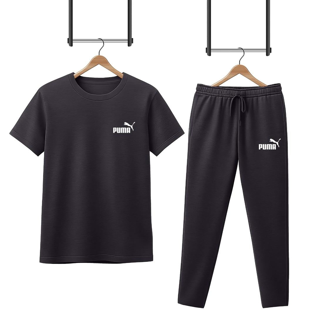 High Quality Plain 2pc Micro interlock Printed Premium Tracksuit (TROUSER+SHIRT)