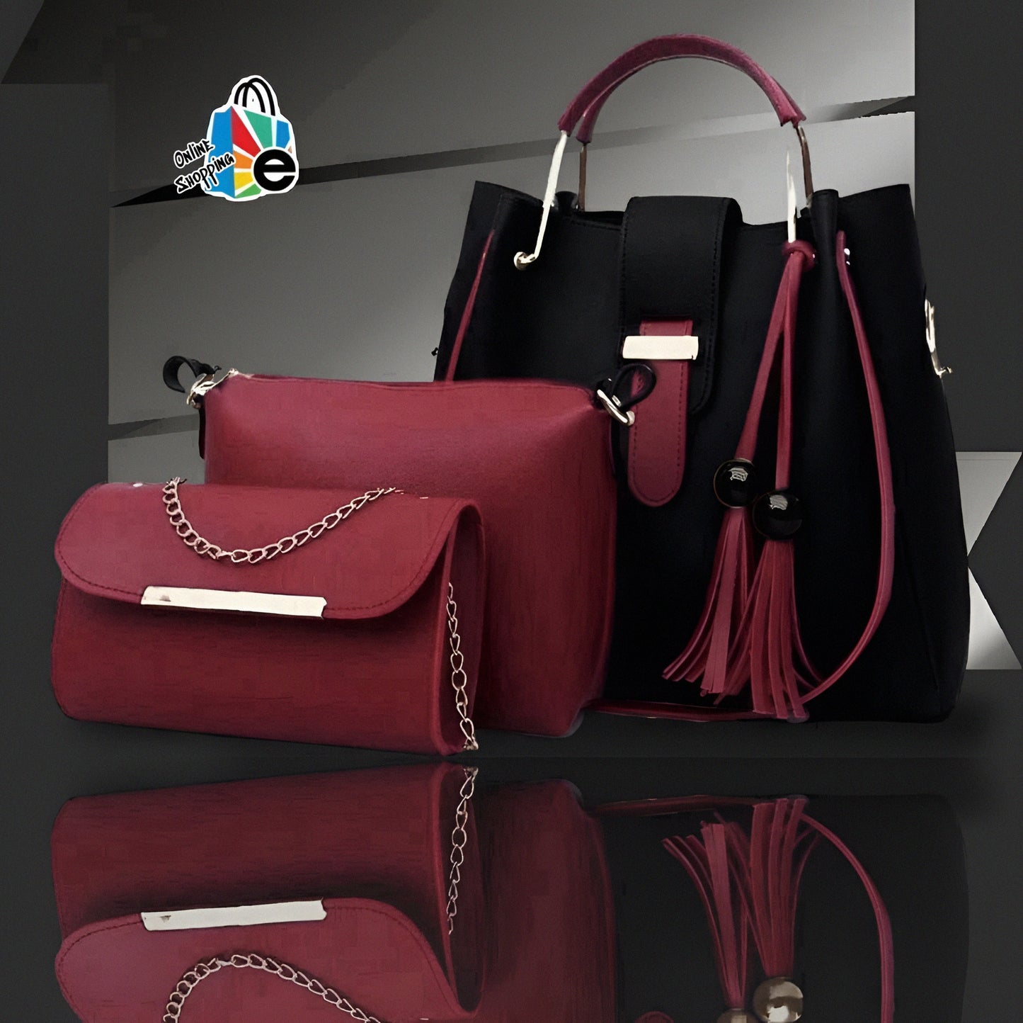 Women's Plain PU Leather Plain Top Handle Sholder Bag