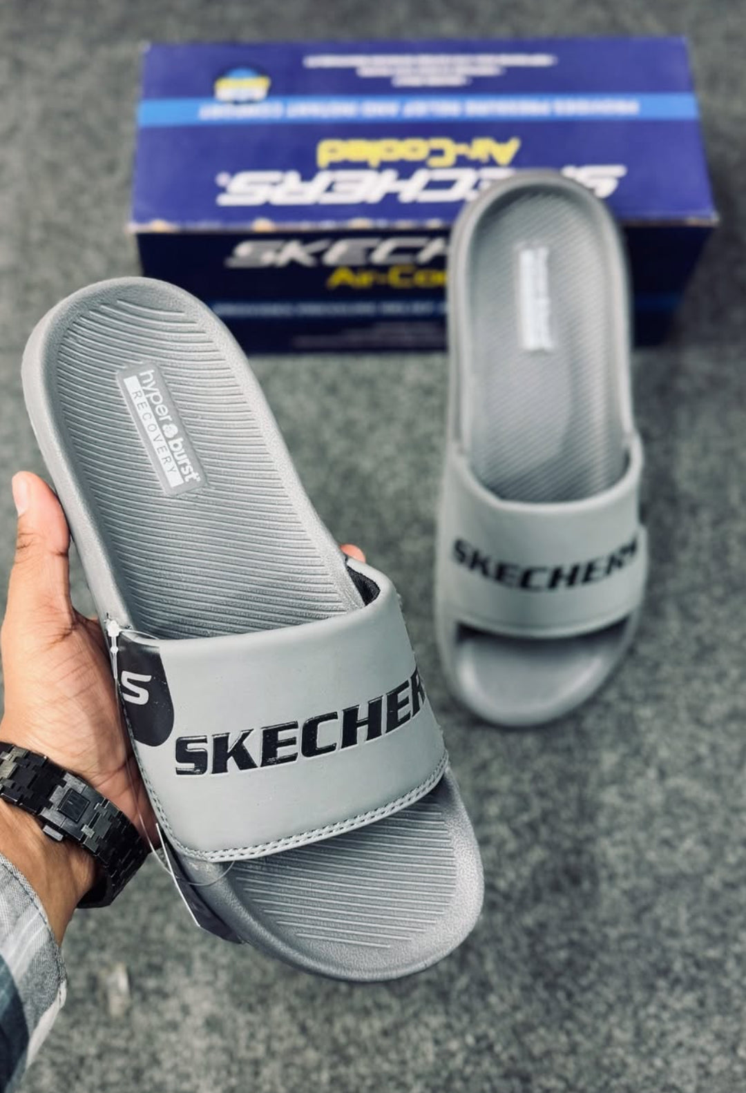 SKETCHER SLIDER BLACK Grey