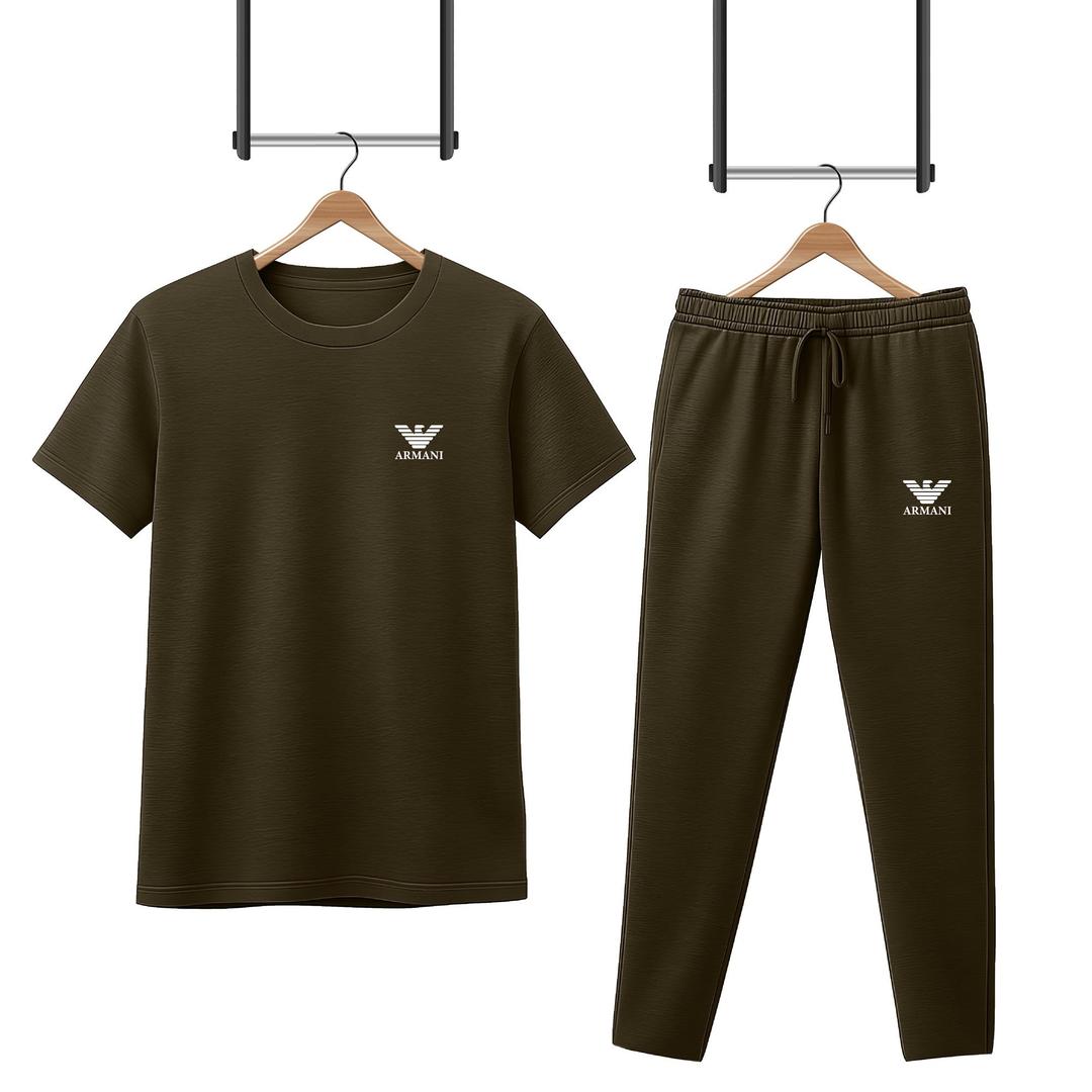 High Quality Plain 2pc Micro interlock Printed Premium Tracksuit (TROUSER+SHIRT)